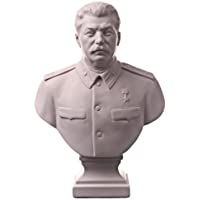 danila-souvenirs Estatua de busto de mármol soviético del líder de la URSS- Joseph Stalin- 16-3 cm- color blanco